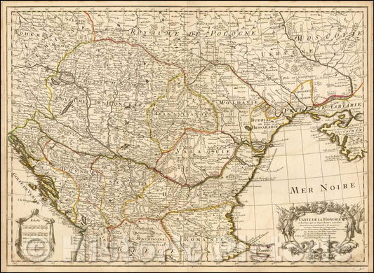 Historic Map - Carte de la Hongrie et des Pays qui en dependoient autresois dress? sur un grand nombre de memoire, 1703, Guillaume De L'Isle v2