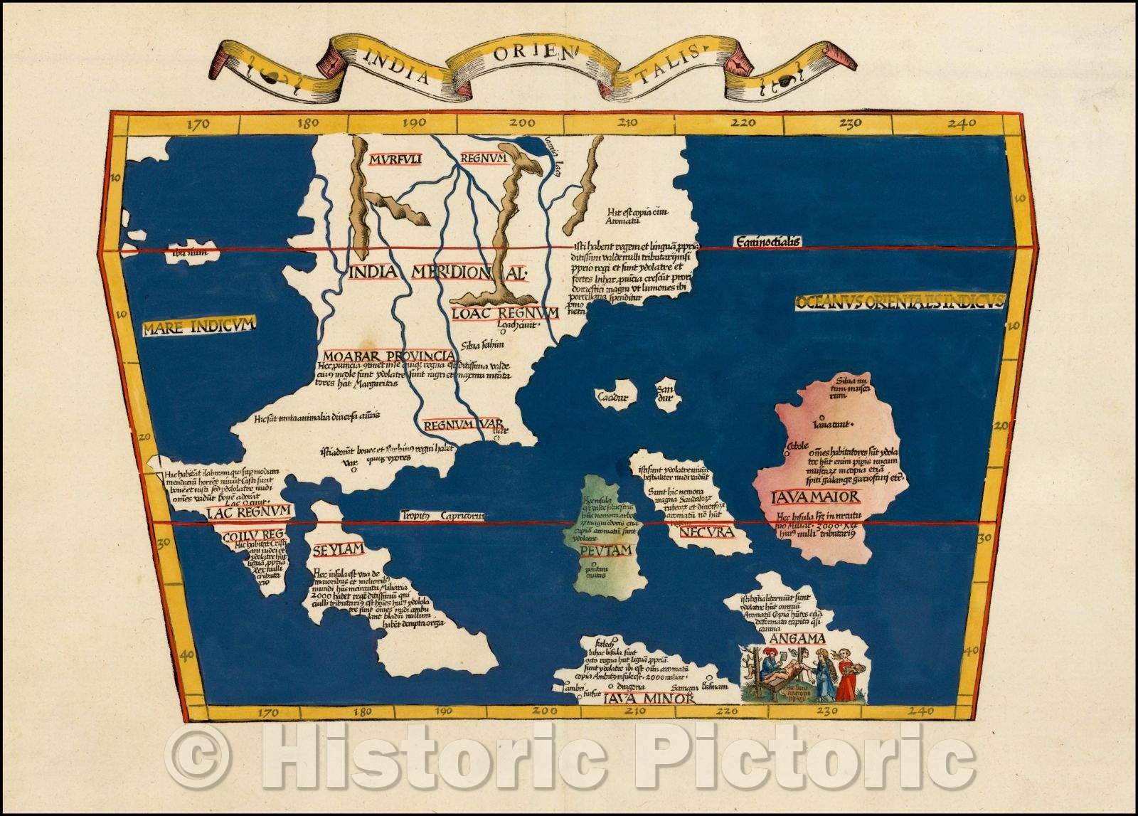 Historic Map - India Orientalis, 1522, Lorenz Fries v2