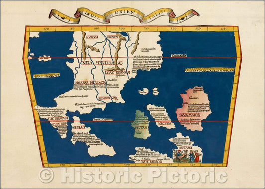 Historic Map - India Orientalis, 1522, Lorenz Fries v2