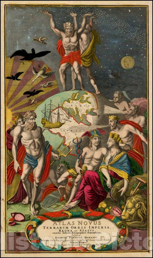 Historic Map - Title Page Atlas Novus Terrarum Orbis Imperia Regna et Status exactis Tabulis Geographice demonstrans, 1710, Johann Baptist Homann v2