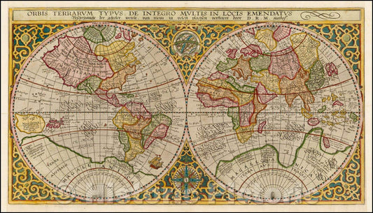Historic Map - Orbis Terrarum Typus De Integro Multis In Locis Emendatus, 1590, Petrus Plancius v3
