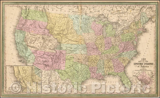 Historic Map - The United States of America, 1854, Cowperthwait, Desilver & Butler v1