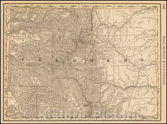 Historic Map - Rand & McNally Co.'s Colorado, 1879, Rand McNally & Company - Vintage Wall Art