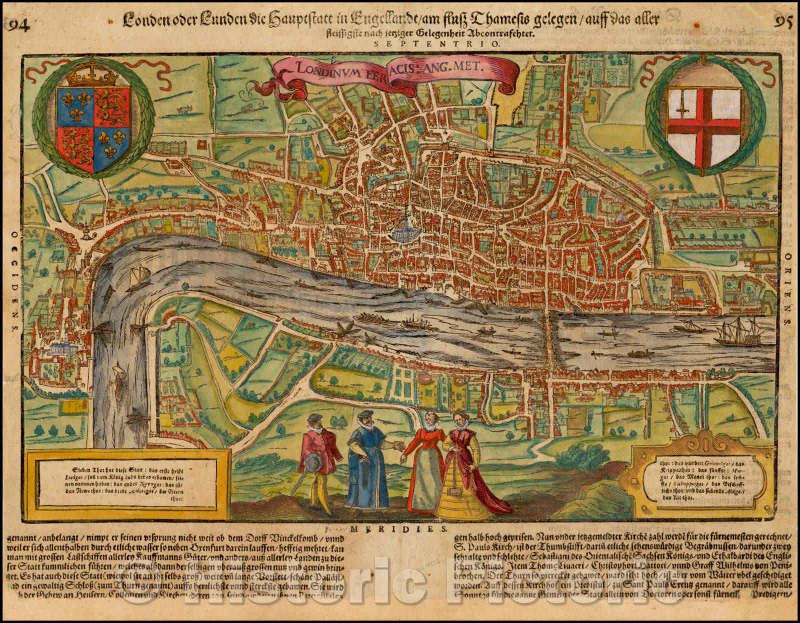 Historic Map - Londinum Feracis: Ang. Met, 1598, Sebastian M?nster v2