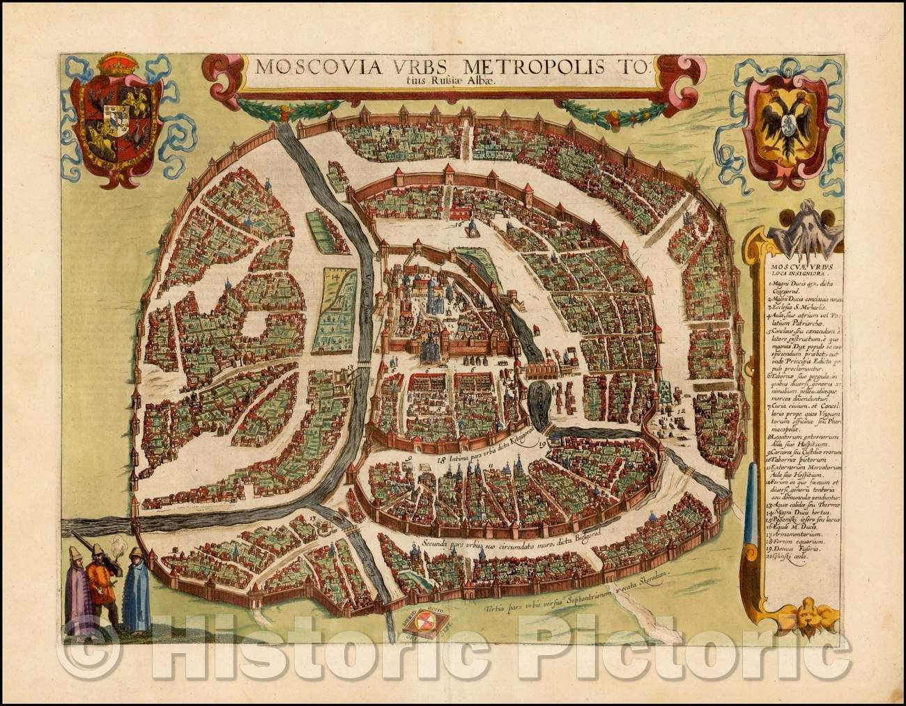 Historic Map - Moscovia Urbs Metropolis Totius Russia Albae, 1617, Georg Braun v1