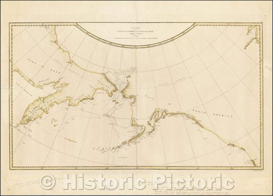 Historic Map - Chart of the NW Coast of America and the NE Coast of Asia explored in the Years 1778 & 1779, 1784, James Cook - Vintage Wall Art