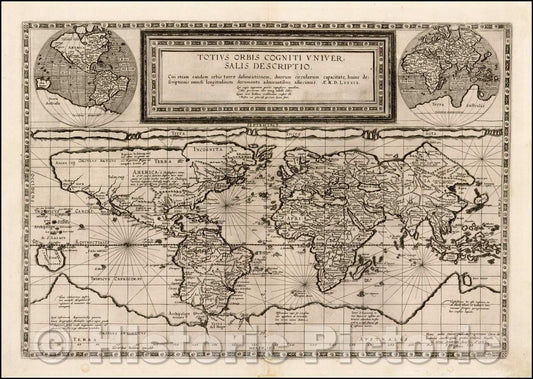 Historic Map - Totius Orbis Cogniti Universalis Descriptio, 1589, Cornelis de Jode v1