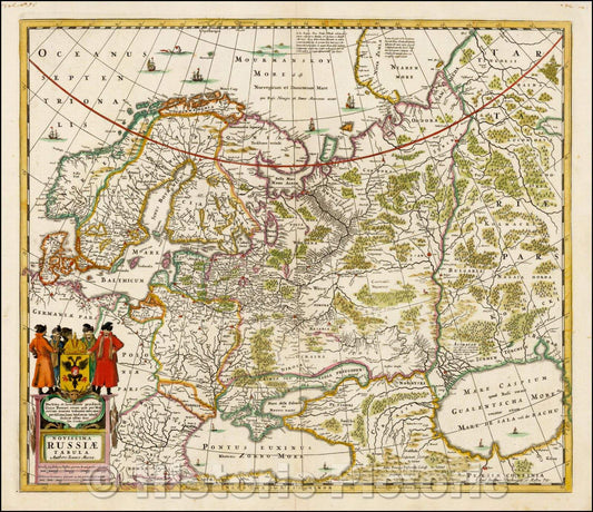 Historic Map - Novissima Russiae Tabula, 1685, Moses Pitt - Vintage Wall Art
