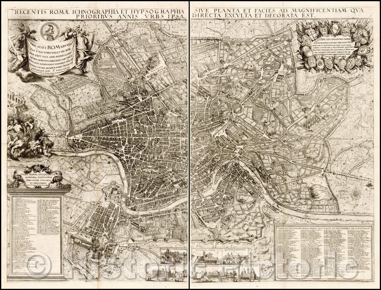 Historic Map - Romae Ichnographia et Hypsographia Sive Planta et Faies Ad Magnificentiam Qua Prioribus Annis Urbs Ipsa Directa Exculta et Decorata Est, 1679 v1