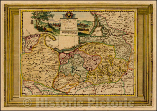 Historic Map - La Prusse Suivant les Nouvelles Observations/Map of the Kingdom of Prussia,incorporating Poland and the Baltic countries, 1700 - Vintage Wall Art