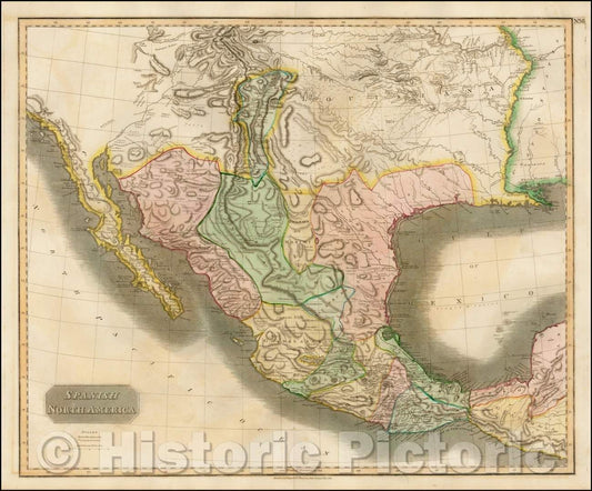Historic Map - Spanish North America, 1814, John Thomson v2