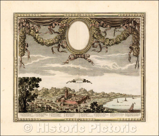 Historic Map - Salces en Roussillon. [Salses-le-Ch?eau, France]. / Fortress of Salses-le-Ch?eau in Roussillon, Franco-Spanish War, 1670 - Vintage Wall Art