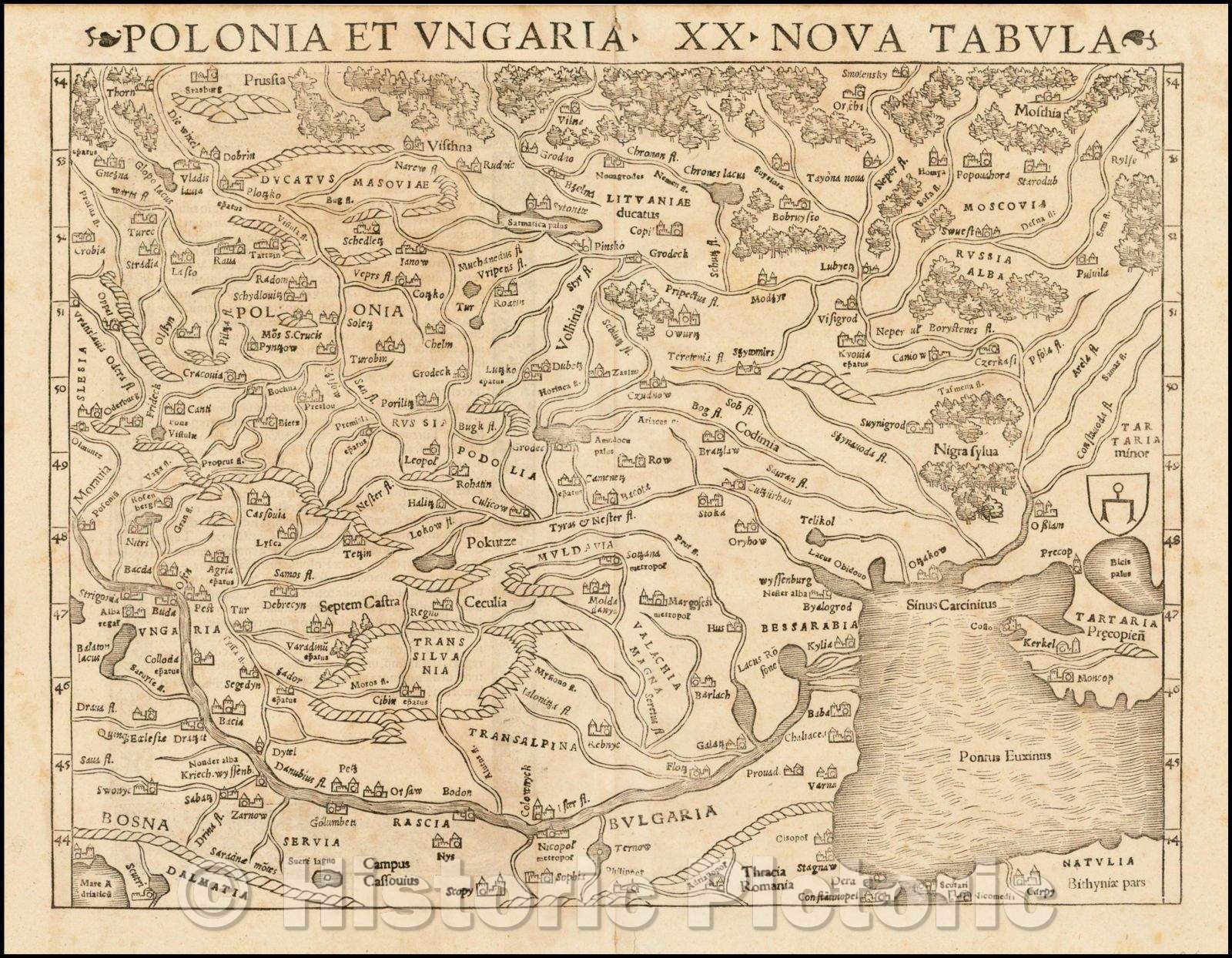 Historic Map - Polonia et Ungaria XX Nova Tabula, 1552, Sebastian M?nster v2