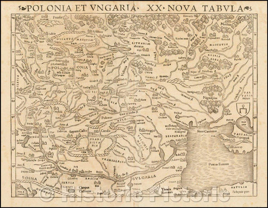 Historic Map - Polonia et Ungaria XX Nova Tabula, 1552, Sebastian M?nster v2