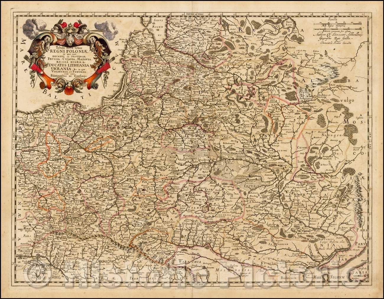 Historic Map - Tabula nova totius Regni Poloniae in quo sunt Ducatus et Provinciae Prussi, 1670 - Vintage Wall Art