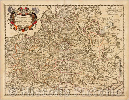Historic Map - Tabula nova totius Regni Poloniae in quo sunt Ducatus et Provinciae Prussi, 1670 - Vintage Wall Art