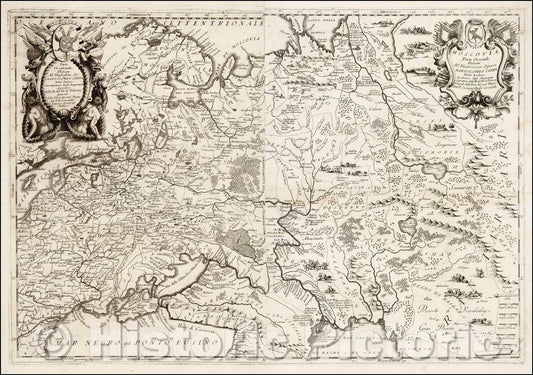 Historic Map - Moscovia Parte Orientale/Eastern Part Muscovy. [With] Western Part, 1690, Vincenzo Maria Coronelli - Vintage Wall Art