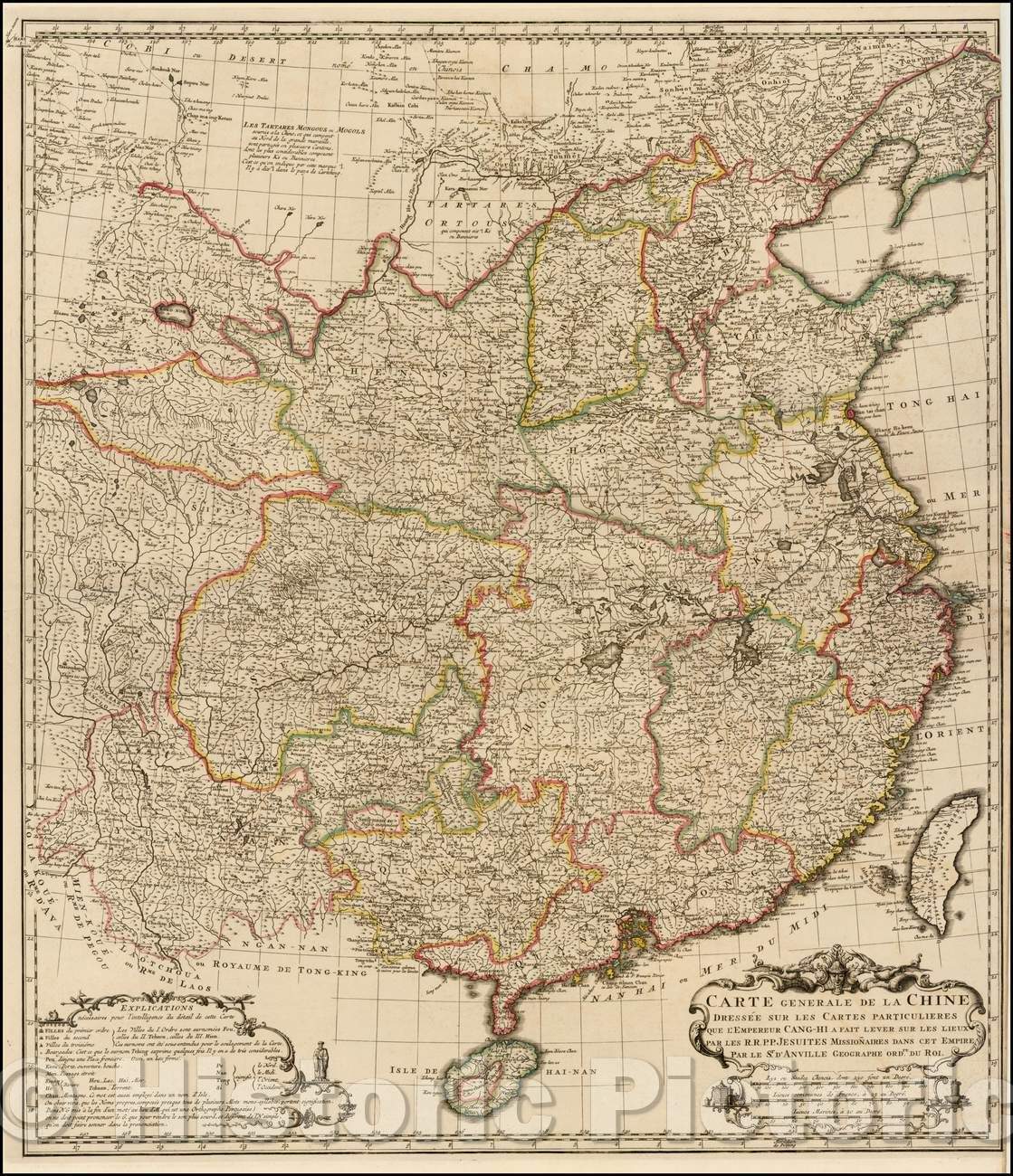 Historic Map - Carte Generale de La Chine Dressee sur les Cartes Particulieres que l'Empereur Cang-Hi a fait lever sur les lieux par les, 1737 - Vintage Wall Art