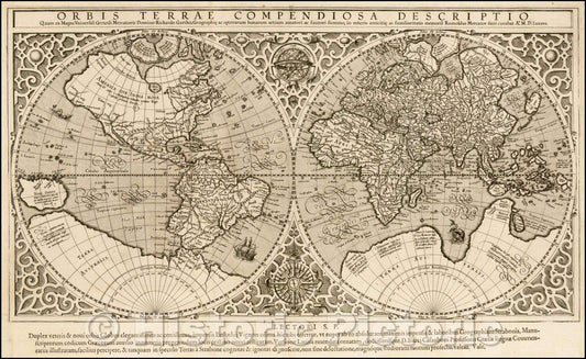 Historic Map - Orbis Terrae Compendiosa Descriptio Quam ex Magna Universali Mercatoris, 1587, Rumold Mercator v1