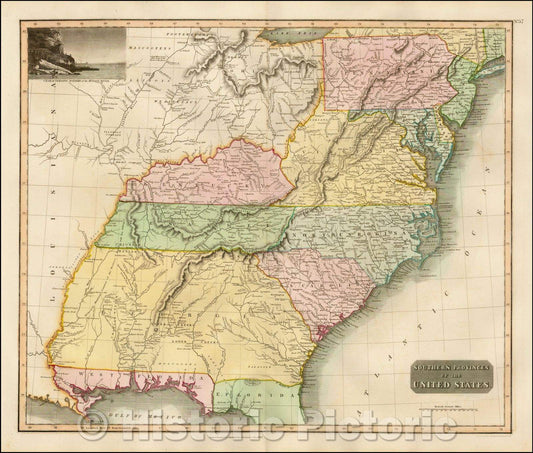 Historic Map - Southern Provinces of the United States, 1817, John Thomson v4