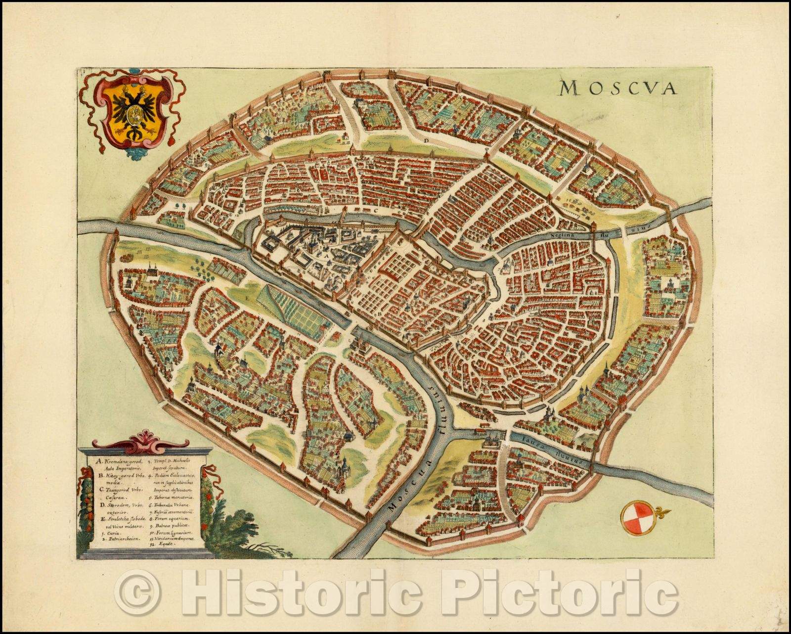 Historic Map - Moscua, 1638, Matthaus Merian v6