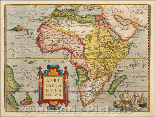Historic Map - Africae Tabula Nova, 1602, Abraham Ortelius - Vintage Wall Art