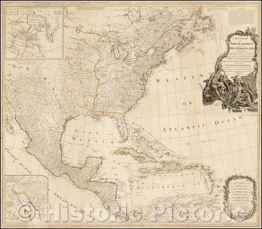 Historic Map - North America, with the West India Islands, Divided according to the Preliminary Articles of Peace, Signed at Versailles, 20 Jan. 1783, 1796 v1