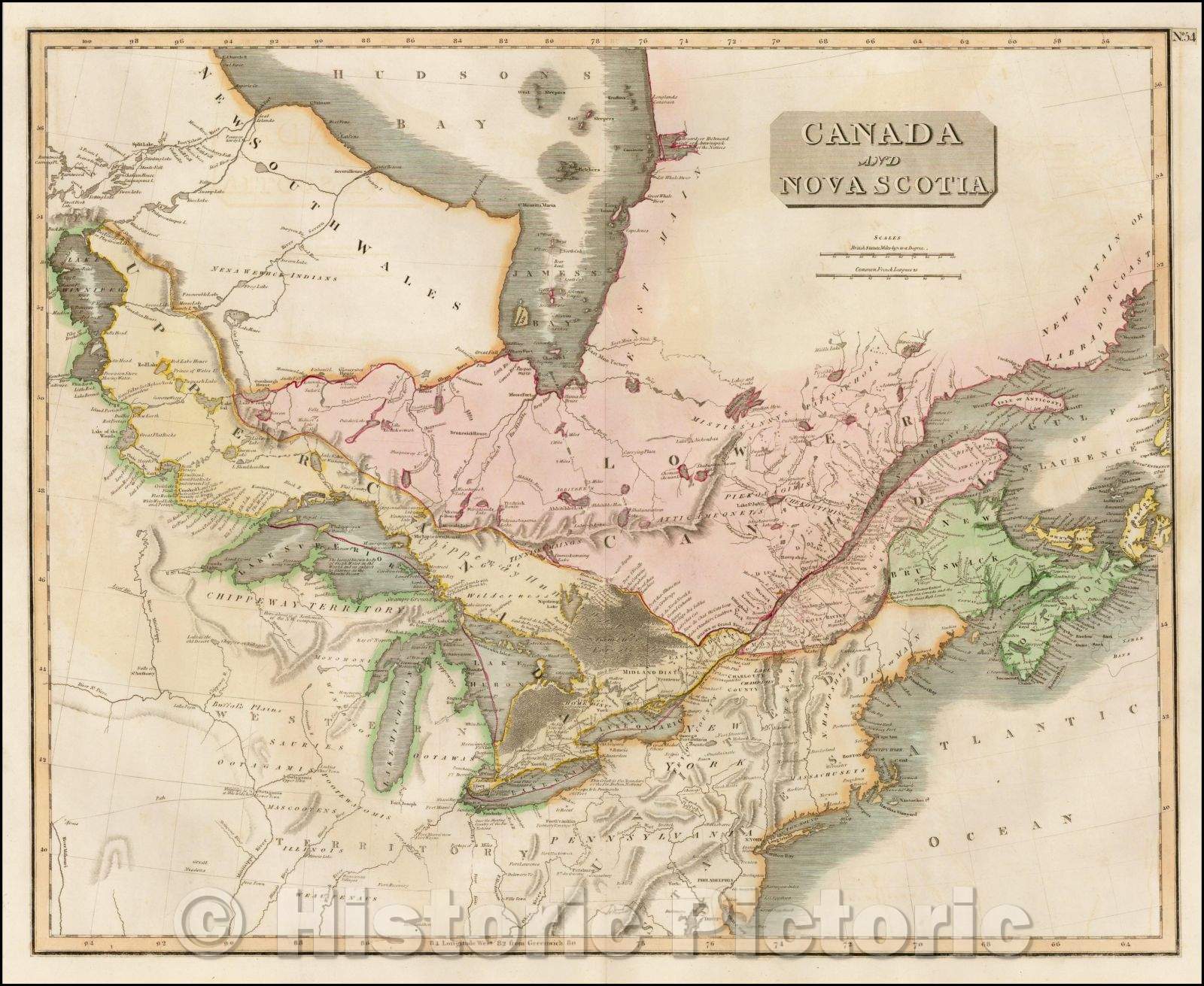 Historic Map - Canada and Nova Scotia, 1815, John Thomson v1