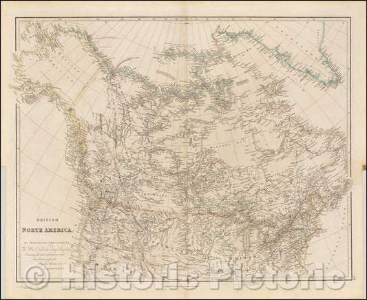 Historic Map - British North America, 1848, John Arrowsmith - Vintage Wall Art