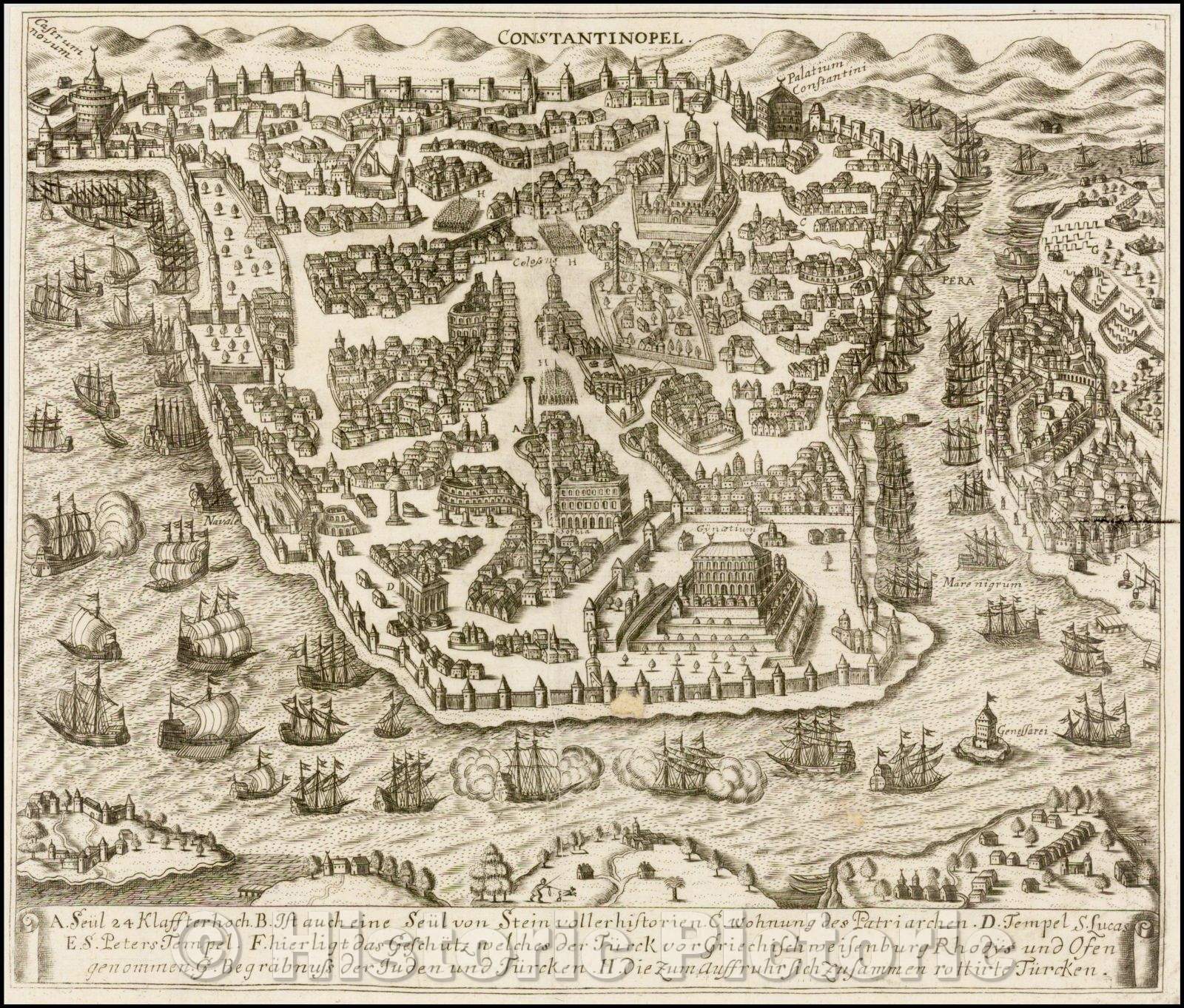 Historic Map - Constantinopel, Anonymous - Vintage Wall Art