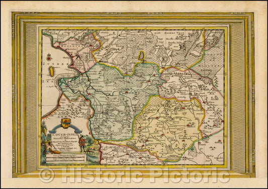 Historic Map - Lover-Issel Suivant les Nouvelles Observations/Vander Aa's Map of Over-Yssel, 1700, Pieter van der Aa - Vintage Wall Art