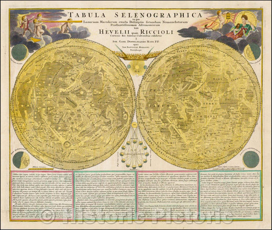 Historic Map - Tabula Selenographica in qua Lunarium Macularum exacta Descriptio secundum Nomenclaturam, 1707, Johann Baptist Homann v4