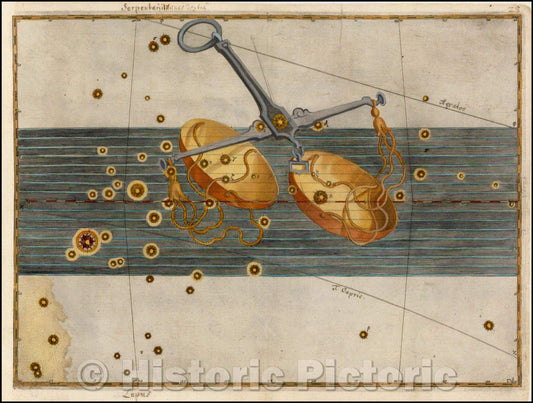 Historic Map - Libra, 1603, Johann Bayer - Vintage Wall Art