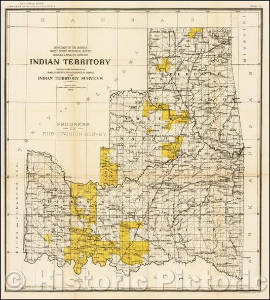 Historic Map - Indian Territory, 1898, United States Department of the Interior v2