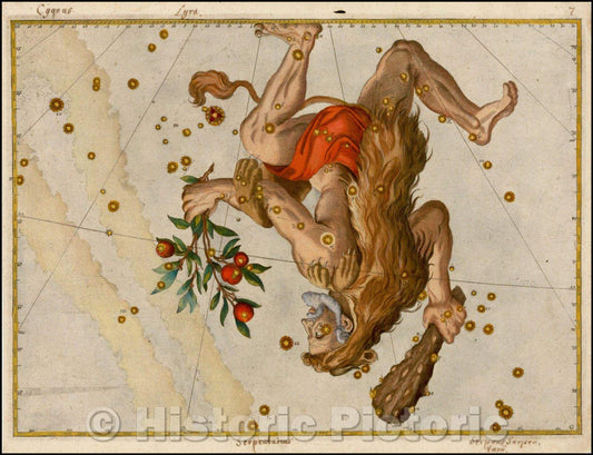 Historic Map - Hercules, 1624, Johann Bayer v2