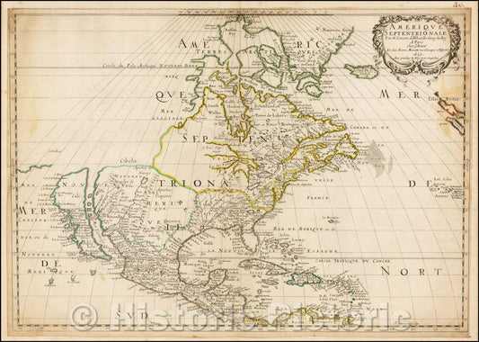 Historic Map - Amerique Septentrionale, 1650, Nicolas Sanson v4