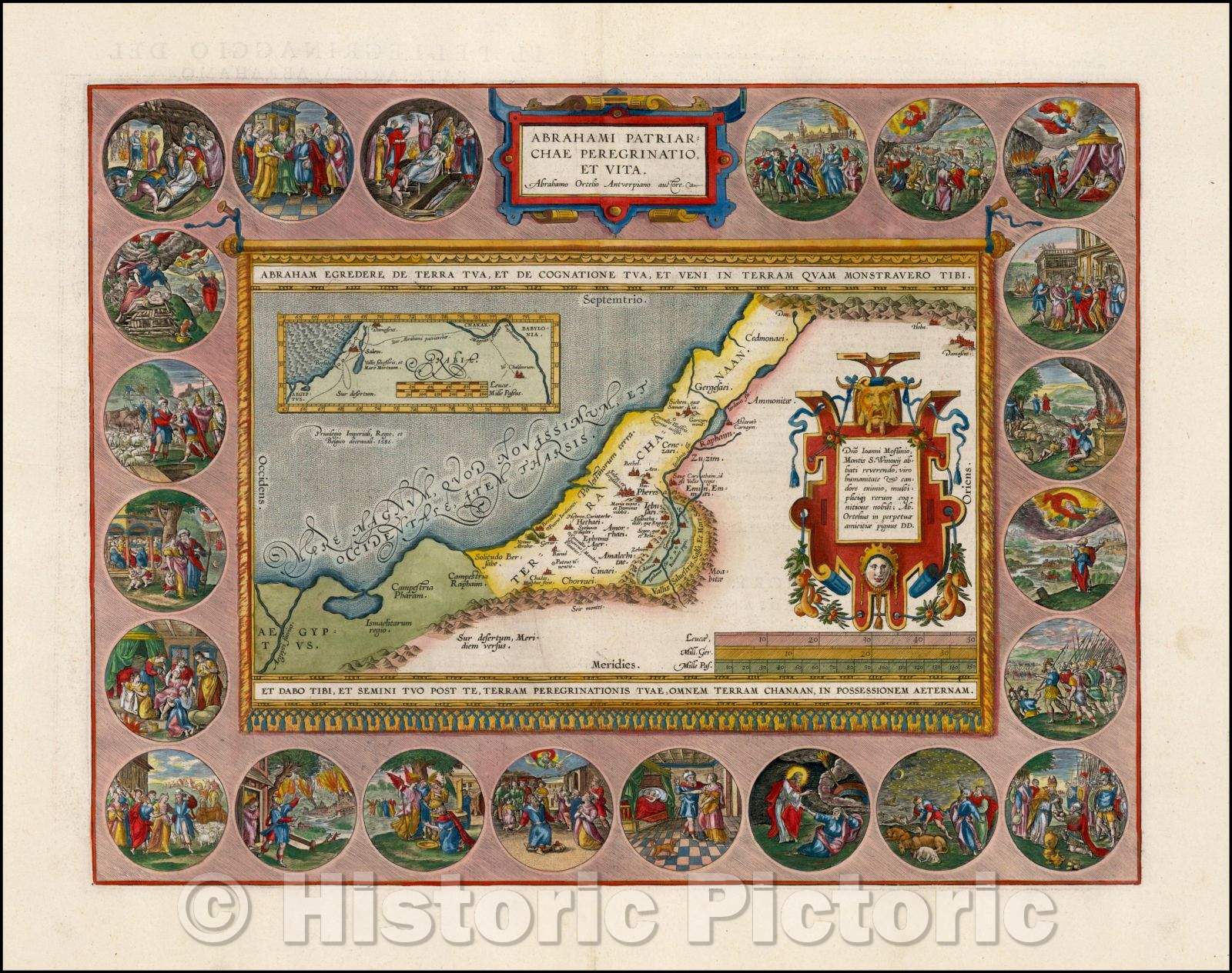 Historic Map - Abrahami Patriarchae Peregrinatio Et Vita, 1608, Abraham Ortelius - Vintage Wall Art