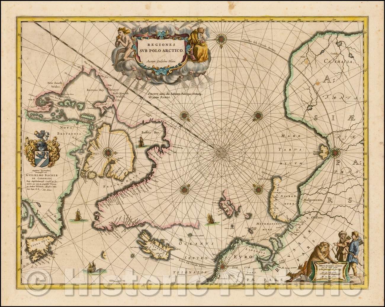 Historic Map - Regiones Sub Polo Arctico, 1645, Johannes Blaeu v1