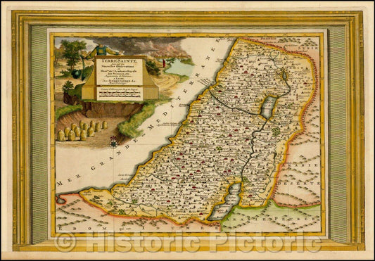 Historic Map - Terresainte Suivant les Nouvelles Observations/Vander Aa's Map of the Holy Land, 1700, Pieter van der Aa - Vintage Wall Art