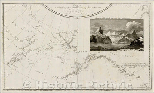 Historic Map - Nord-Westlichen Kuste von America und der Nord-Ostlichen Kuste von Asien n Samt der Durchfahrth zwischen diesen beyden Welttheile, 1787 v2
