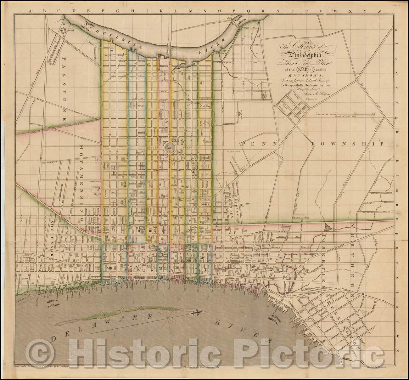 Historic Map - This New Plan of the City and its Environs, 1811, John Paxton - Vintage Wall Art