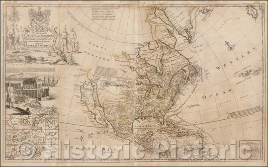 Historic Map - Map of North America According To Ye Newest and Most Exact Observations, 1719, Herman Moll v2