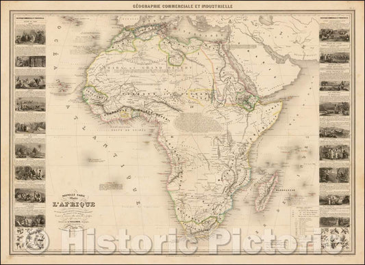 Historic Map - Nouvelle Carte Illustree De L'Afrique, 1860 v1