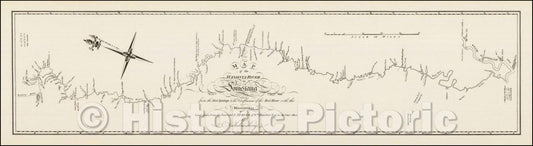 Historic Map - Map of the Washita river in Louisiana from the Hot Springs to the confluence of the Red River with the Mississippi, 1804, George T. Dunbar v5