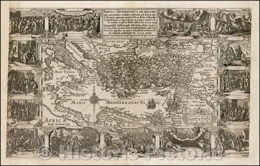 Historic Map - Tabula Geographica, In qua omnes regiones, Urbes, Oppida, et Loca Describu, 1590 - Vintage Wall Art