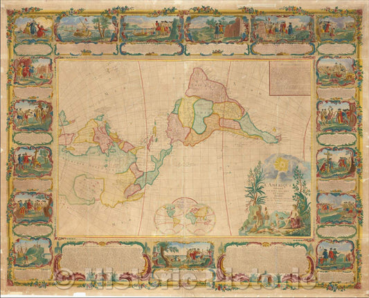 Historic Map - L'Amerique Divisee En Tous Ses Pays Et Etats dress? sur de nouveaux memoires et sur les derniers, 1754, Jean Janvier v1