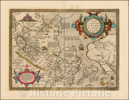 Historic Map - Tartariae Sive Magni Chami Regni typus, 1603, Abraham Ortelius - Vintage Wall Art