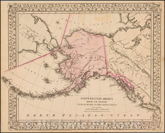 Historic Map - Northwestern America Showing The Territory Ceded, 1879, Samuel Augustus Mitchell Jr. v2