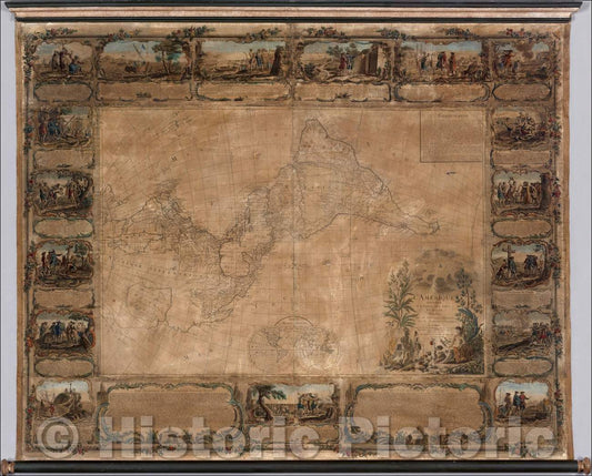 Historic Map - L'Amerique Divisee En Tous Ses Pays Et Etats dress? sur de nouveaux memoires et sur les derniers, 1754, Jean Janvier v2