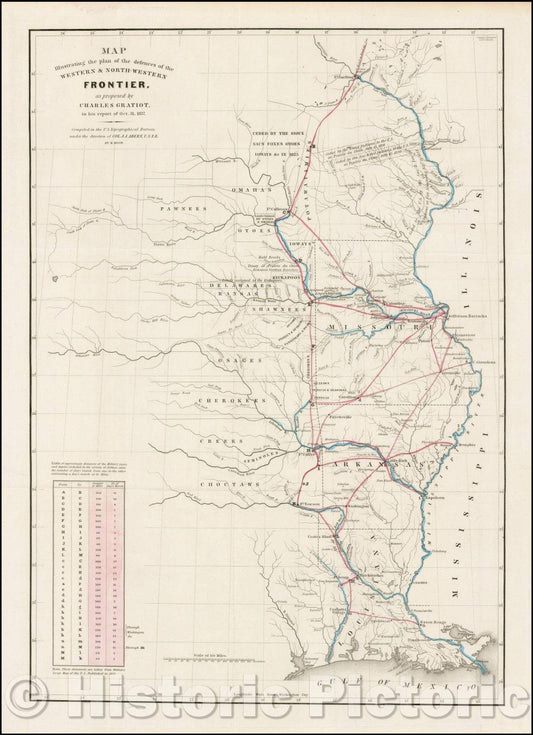 Historic Map - Map illustrating the plan of the defences of the Western & North-Western Frontier, as proposed, 1837, United States GPO v1